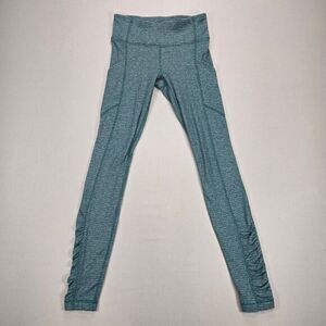 Lululemon Striped Athletic Leggings with Ruched Detail Hidden Pocket‎ Women's 4